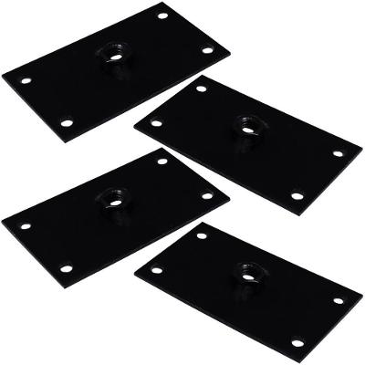 Kit 4 Chapinhas Reta Fixação Pés Palito Rosca 5 16 Preto