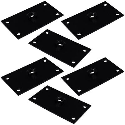 Kit 6 Chapinhas Reta Fixação Pés Palito Rosca 5/16 Preto