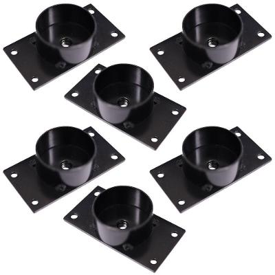 Kit 6 Chapinhas Reta Com Tubo Pés Palito Rosca 5/16 Preto