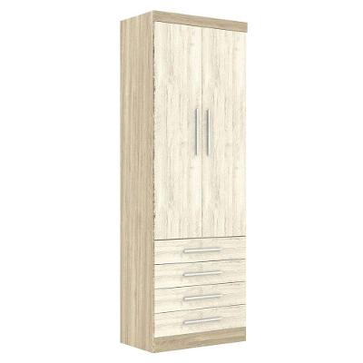 Guarda Roupa Modulado 2 Portas 4 Gavetas 191 Master Avelã Rústico/Ártico Rústico - Eucamóveis