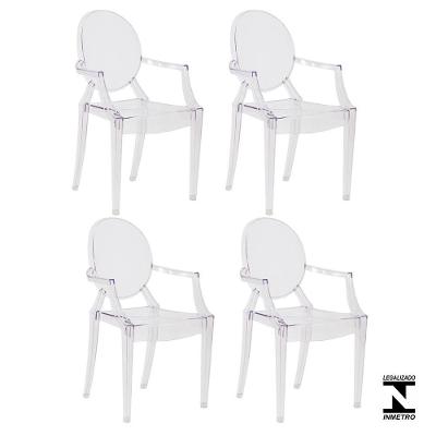 Kit 4 Cadeiras Louis Ghost Transparente Policarbonato
