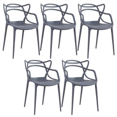 Kit - 5 X Cadeiras Masters Allegra - Cinza Escuro