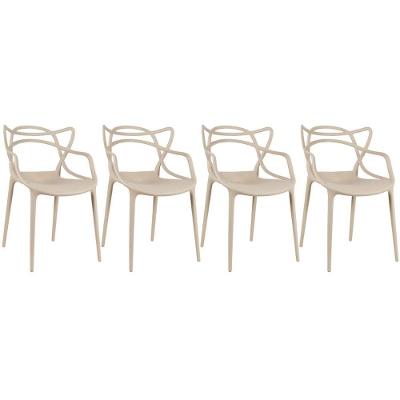 Kit - 4 X Cadeiras Masters Allegra - Nude