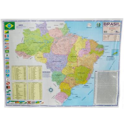 Mapa Brasil Político Rodoviário Estatístico Estados 120x90
