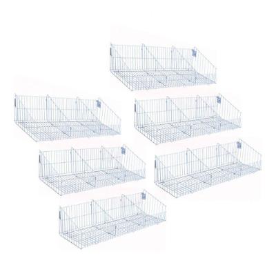 Kit - 6 Cestos Com Divisórias Branco New Plus - Sa Gondolas