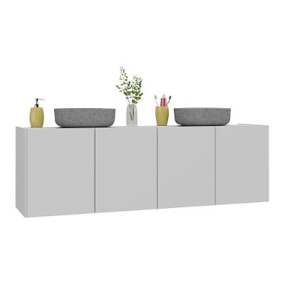 Gabinete De Banheiro 123,5cm Suspenso 4 Portas Multimóveis Mp5047 Branco Branco