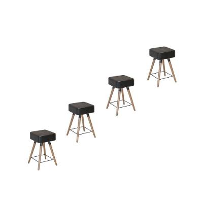 Kit 4 Bancos Banquetas Baixas Acre Preto - Adz