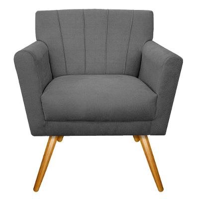 Kit Diva Recamier Vanessa 160cm Lado Direito E 01 Poltrona Laura Suede Cor Cinza