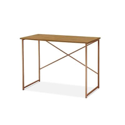 Escrivaninha Steel 76 Cm Estilo Industrial Com Pés Em Aço Cobre/naturale Cobre/naturale
