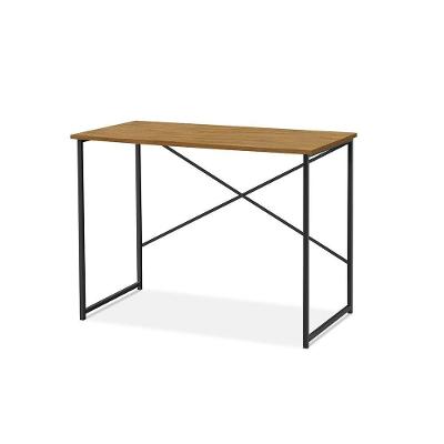 Escrivaninha Steel 90 Cm Estilo Industrial Com Pés Em Aço Preto/naturale Preto/naturale