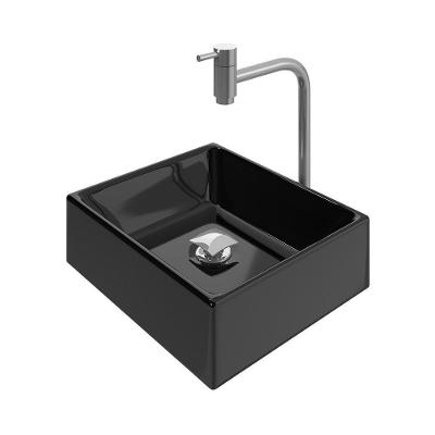 Kit Cuba Tulipa Sobrepor Com Torneira Inox E Valvula Click Preto