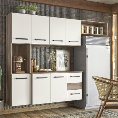 Armario Cozinha 7 Portas E 2 Gavetas Juliete Carvalho Nature/off White Carvalho Nature/off White