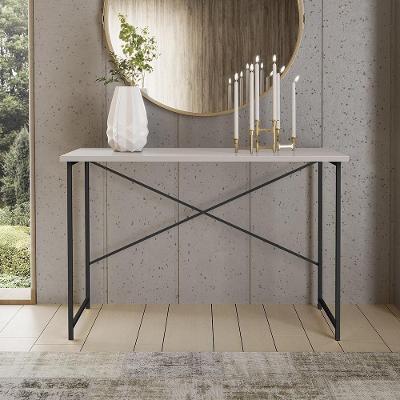 Aparador Steel 90 Cm Estilo Industrial Com Pés Em Aço Preto/off White Preto/off White