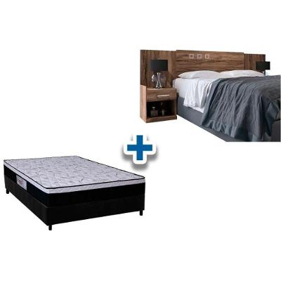Cama Box Casal CRC + Colchão Ortopédico Foggia Sogni + Cabeceira Plus Demolição