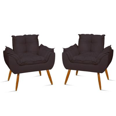 Kit 2 Poltronas Para Quarto Sala Recepção – Jl Decor Cor:cinza