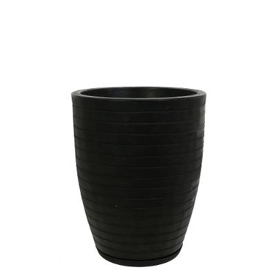 Vaso Relevo 39 X 49 Cm Cor 07 - Preto Sólido