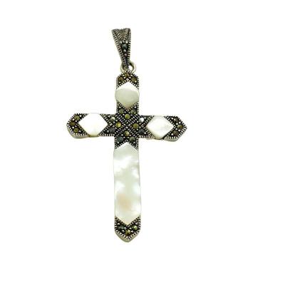 Pingente Bali Crucifixo Com Madrepérola Prata 925