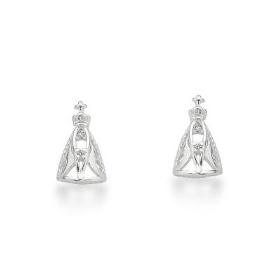 Brinco Pequeno Nossa Senhora Aparecida Prata 925