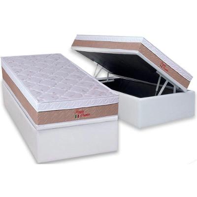 Cama Box Baú Solteiro: Colchão Ortopédico Orthoflex Foggia Premier + Base CRC Courano White(88x188)