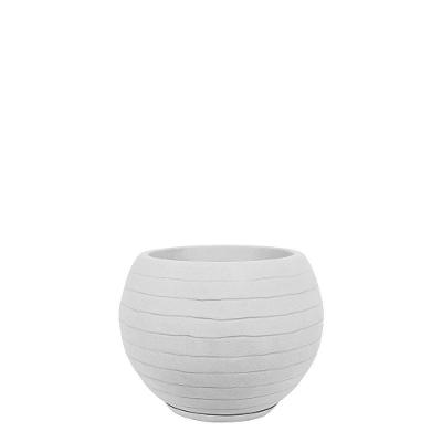 Vaso Relevo Esfera 30 / 40 X 32 Cm Cor 17 - Antique Branco