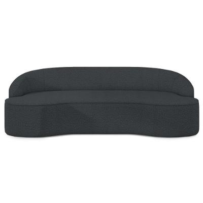Sofá 5 Lugares Para Sala De Estar Living 300cm Theo D06 Bouclê Cinza Escuro - Mpozenato
