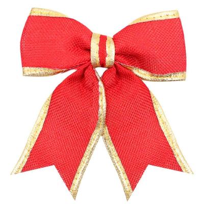 Kit 10 Peças Enfeite árvore Natal Laço Lacinho Vermelho Dourado Brilhante 14cm