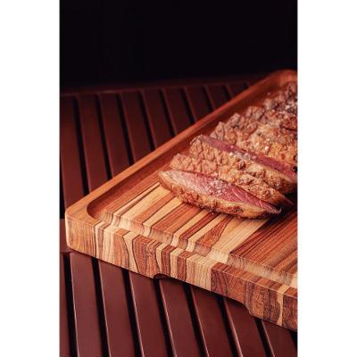 Tábua Com Empunhadura E Sulco Churrasco Em Madeira Teca Fsc Com Acabamento Em óleo Minera