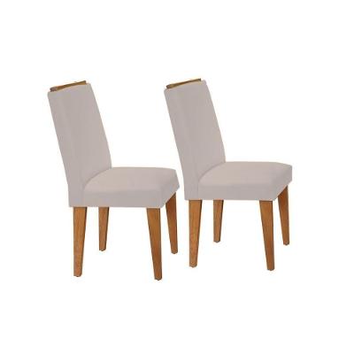 Cadeira Sala de Jantar Lunara Kit 2 Un Imbuia/Veludo Pérola - Rufato