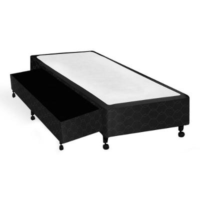 Cama Box Base c/Auxiliar Solteiro Poli Tecido Black (78x188x27) - Castor