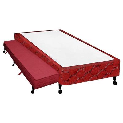 Cama Box Base c/Auxiliar Solteiro Poli Tecido Wine (78x188x27) - Castor