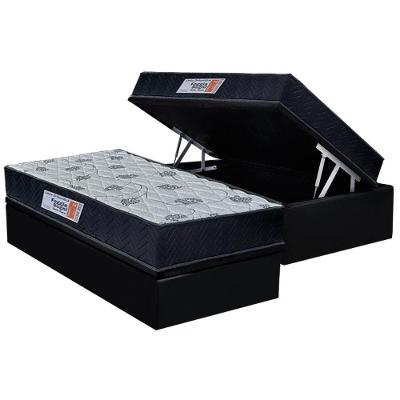 Cama Box Baú Solteiro: Colchão Ortopédico Orthoflex Sogni Unic Face + Base CRC Courano Black (88x188)