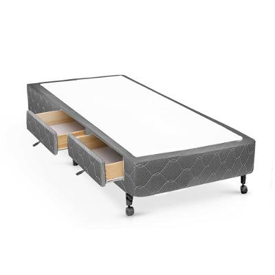 Cama Box Base c/Gavetas Solteiro Poli Tecido Gray (88x27-c/2 Gavs) - Castor