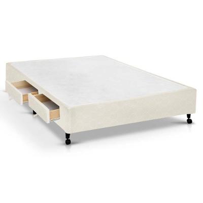 Cama Box Base c/Gavetas Viúva Poli Tecido Clean (128x27-c/2 Gavs) - Castor