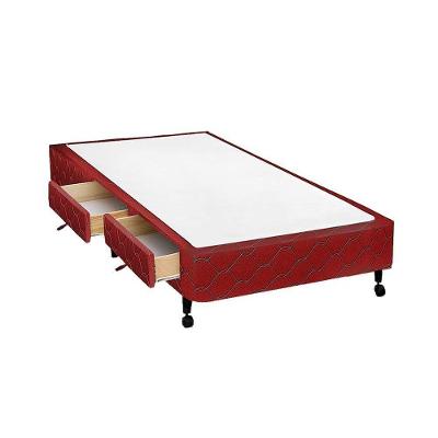 Cama Box Base c/Gavetas Solteiro Poli Tecido Wine (88x27-c/2 Gavs) - Castor