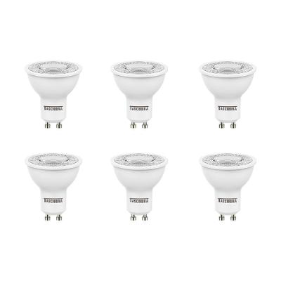Kit 6 Lâmpadas Led Dicroica Mr16 Tdl 7w Taschibra Bivolt 2700k Luz Quente