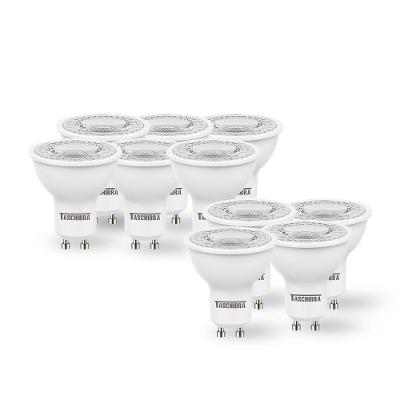 Kit 10 Lâmpadas Led Dicroica Mr16 Tdl 7w Taschibra Bivolt 2700k Luz Quente