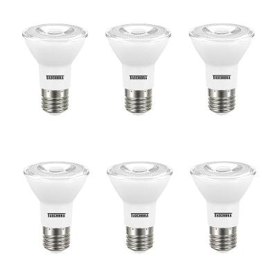 Kit 6 Lâmpadas Led Par 20 7w E27 Ip65 Taschibra Bivolt 2700k Luz Quente