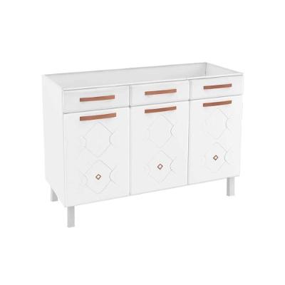 Módulo Cozinha Telasul Mirage New Balcão  3 Portas e 3 Gavetas s/ Tampo Branco