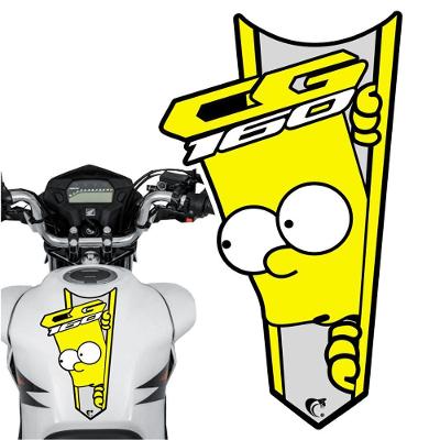 Adesivo Faixa Gravata Sem Resina Moto Cg 150/160 Bart Simpson Amarelo Cor Cg 160