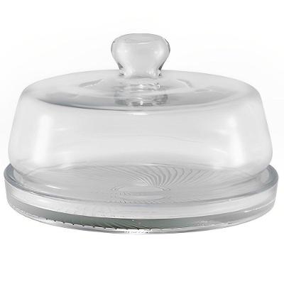 Queijeira De Vidro Transparente Com Tampa 20X12Cm