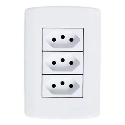 Placa 4x2 + 3 Tomadas 2p+t 10a-250v 250v - Branco