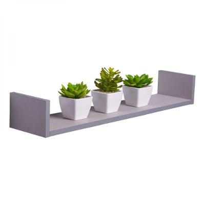 Prateleira U 70 X 10cm Cinza Claro Suporte Invisível