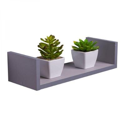 Prateleira U 40 X 15cm Cinza Claro Suporte Invisível