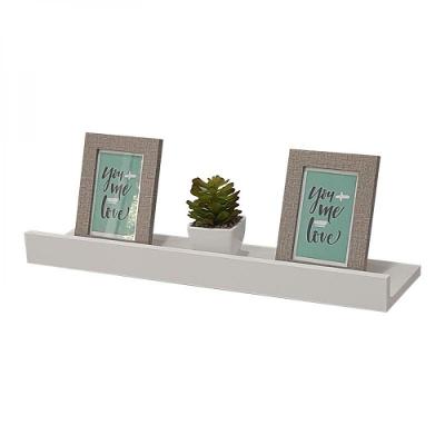 Prateleira Porta Quadros 90 X 15cm Branca Suporte Invisível