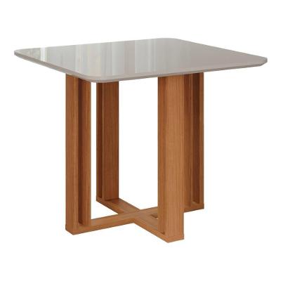 Conjunto Sala De Jantar Flora 94X80Cm 4 Cadeiras Fernanda Cimol Nature/Off White/Madeira/Nude