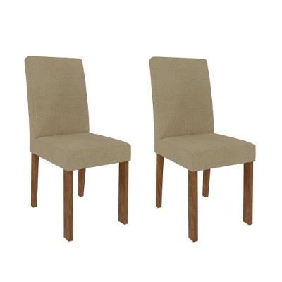 Conjunto Sala De Jantar Sophia 95x80 Tampo Em Vidro/mdf 4 Cadeiras Cimol Nature Off White Gengibre