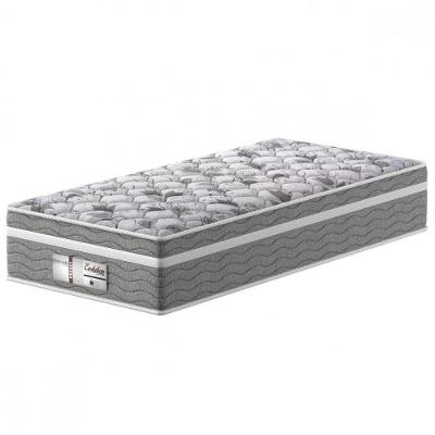 Colchão Solteiro 88x188x32 Evolution Molas Ensacadas Cinza Com Branco Pro Dormir Cinza Com Branco