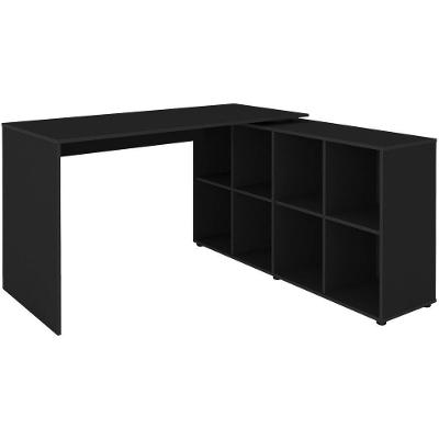 Escrivaninha Mesa Escritorio 8 Nichos Ne6 Preto Arty Preto