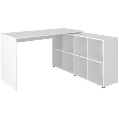 Escrivaninha Mesa Escritorio 8 Nichos Ne6 Branco Arty Branco