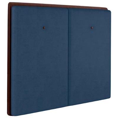 Cabeceira Casal 138 Cm Lizz Veludo Azul Soon Azul